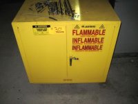 Description: Justrite Small flammable cabinet    -BidSpotter live internet auctions and auctioneers